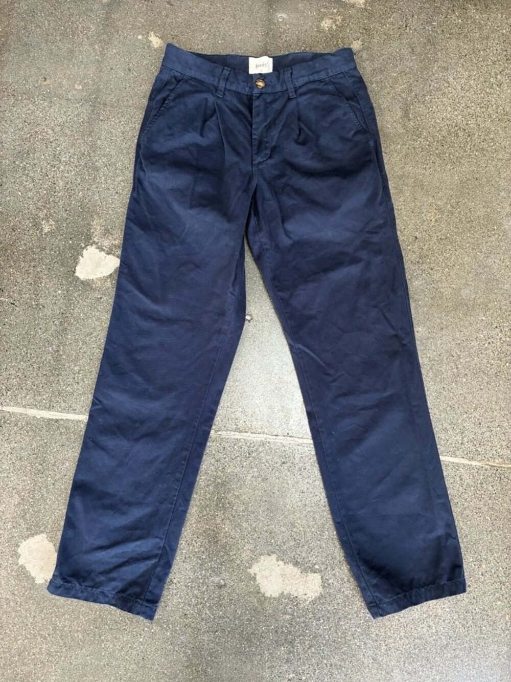 Forét Brook Twill Chino Pant in Navy Blue sz 28 x 30 Foret Portugal